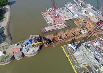 Aerial view of Olmsted construction site