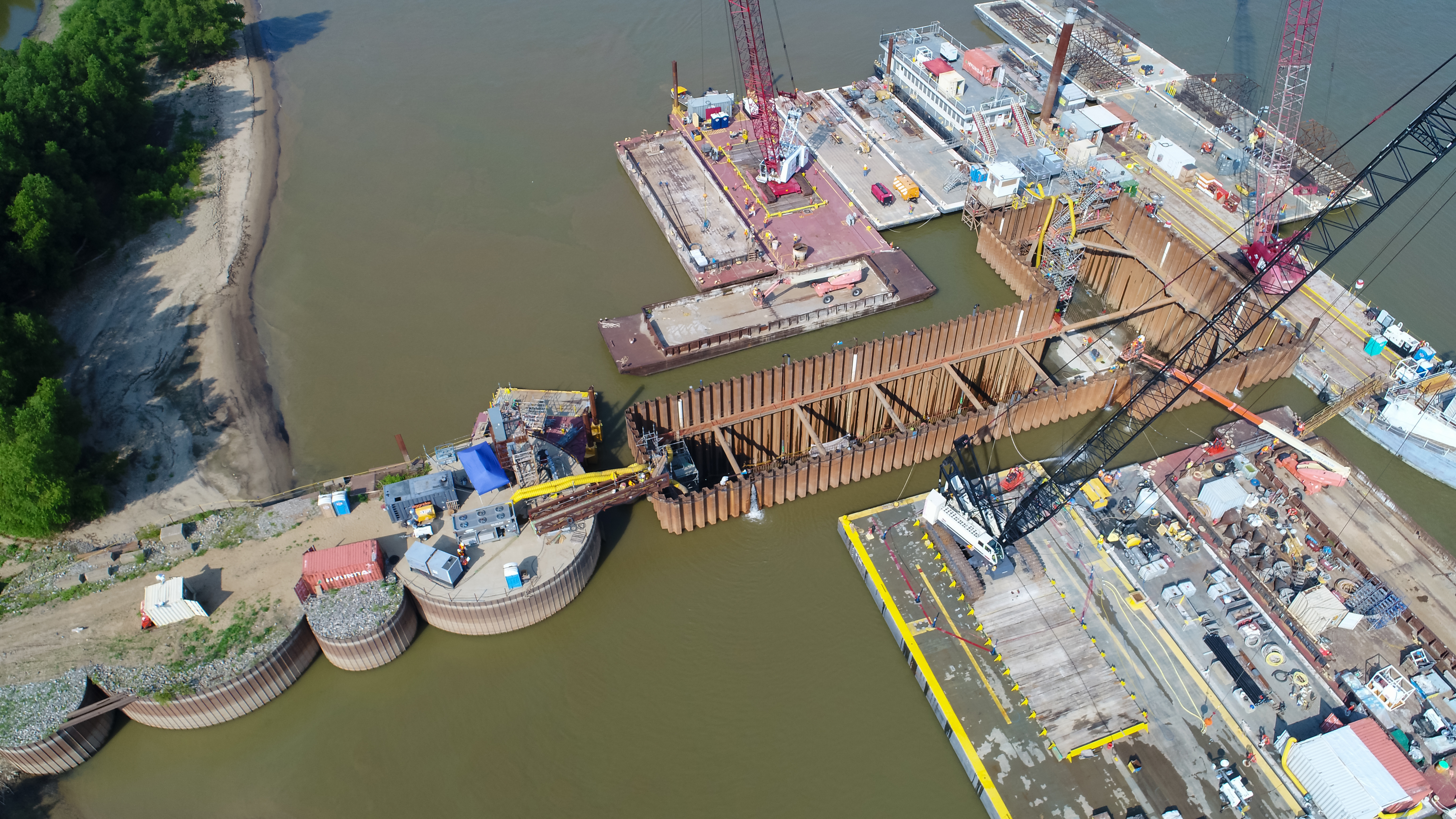 Aerial view of Olmsted construction site